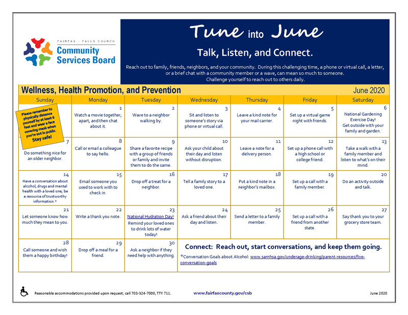 August wellness activities calendar