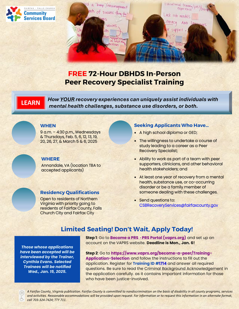 Flyer for Upcoming PRS Training with a January 6, 2025, deadline. The words on the flyer are duplicated on the page.