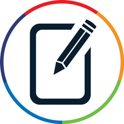 graphical icon of a registration form symbol