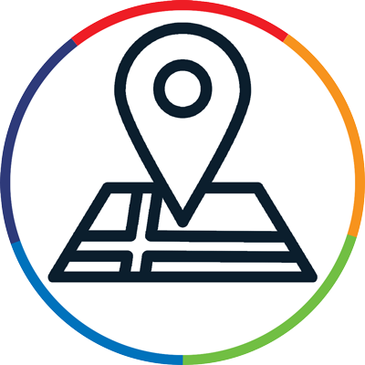 graphical icon of a location symbol on a map
