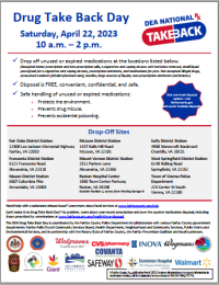 Drug Take Back Day Printable Flyer - English 