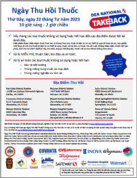 Drug Take Back Day Printable Flyer - Vietnamese