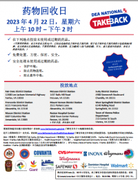 Drug Take Back Day Printable Flyer - Chinese