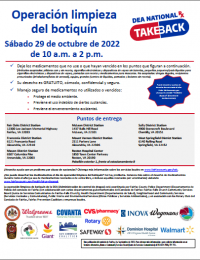 Drug Take Back Printable Flyer - Spanish