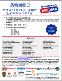 Drug Take Back Day Printable Flyer - Chinese