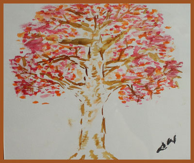 Painting of tree in fall