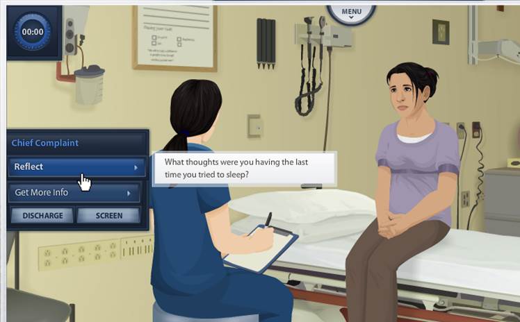 Screen capture of online training for medical professionals to recognize behavioral health issues