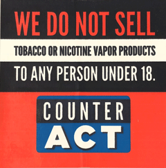 Counter Act tobacco sticker