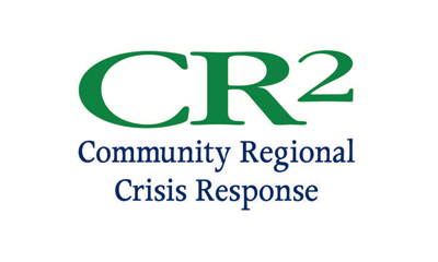 Logo for CR2 with the words Community Regional Crisis Response.