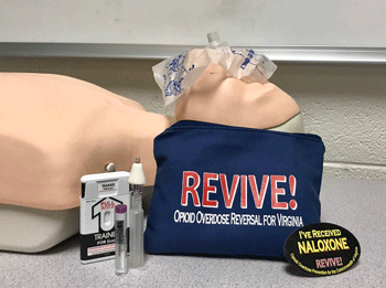 Photo of tools used for REVIVE opioid overdose reversal
