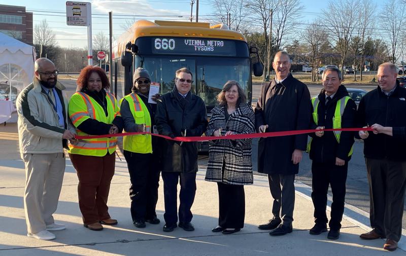 Picture of ribbon cutting Route 660