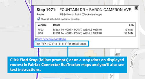 Find your bustracker ID by using the location map