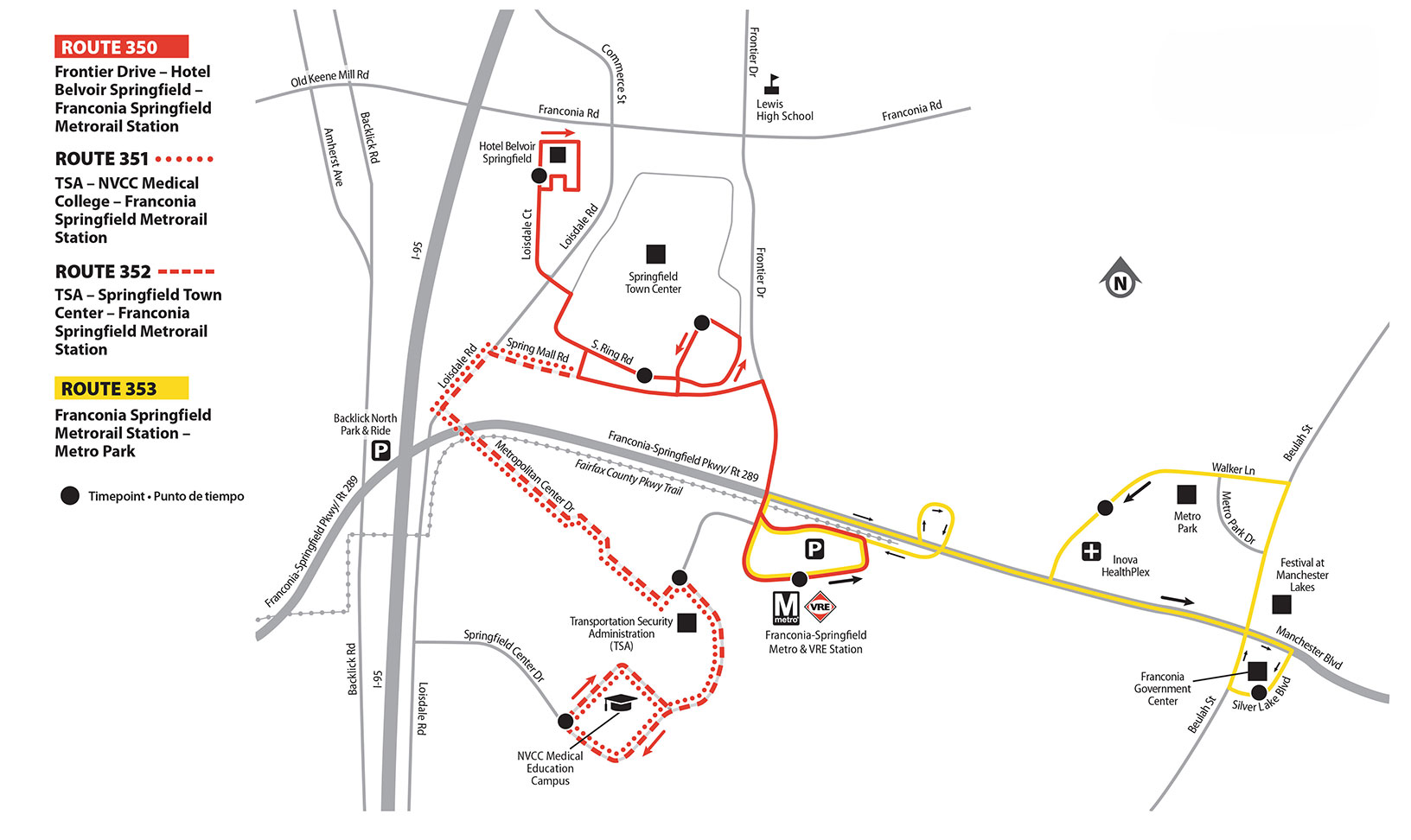 Route 353 bus route map