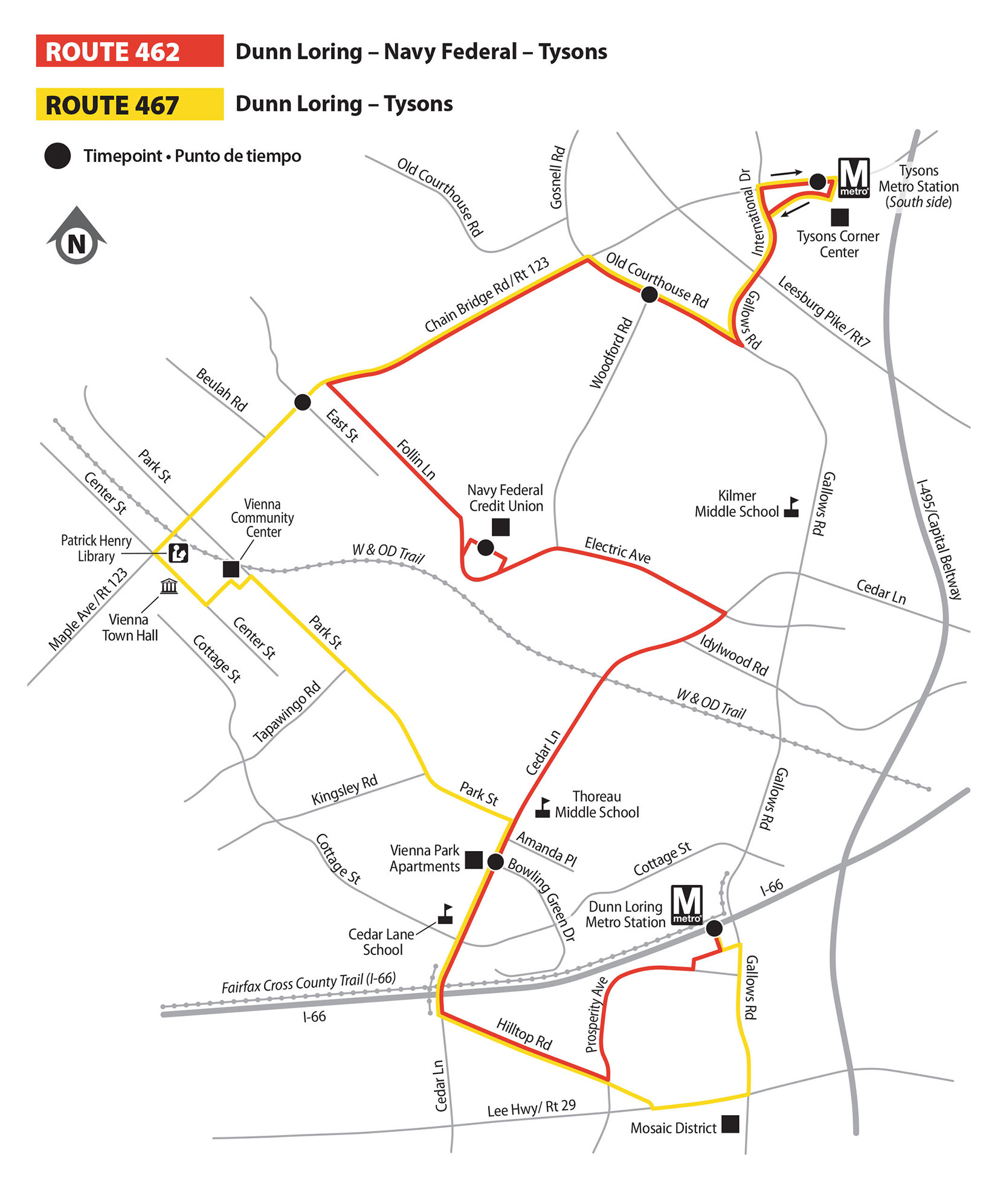 Route 467 bus route map