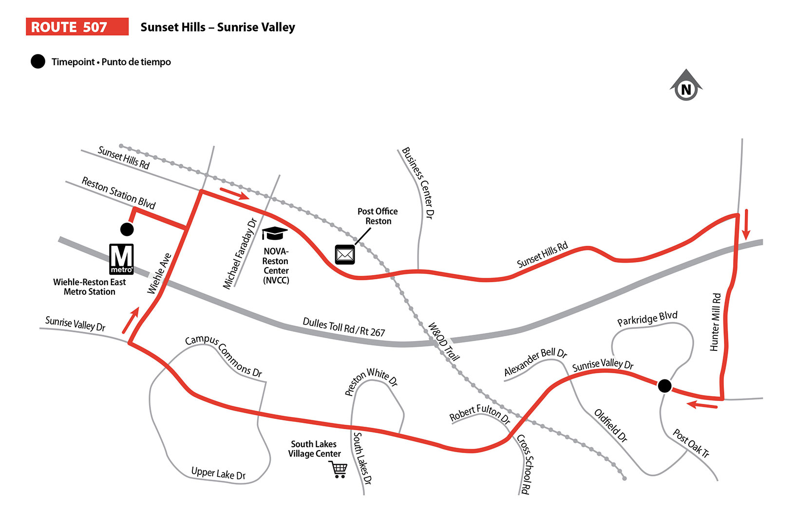 Route 507 bus route map