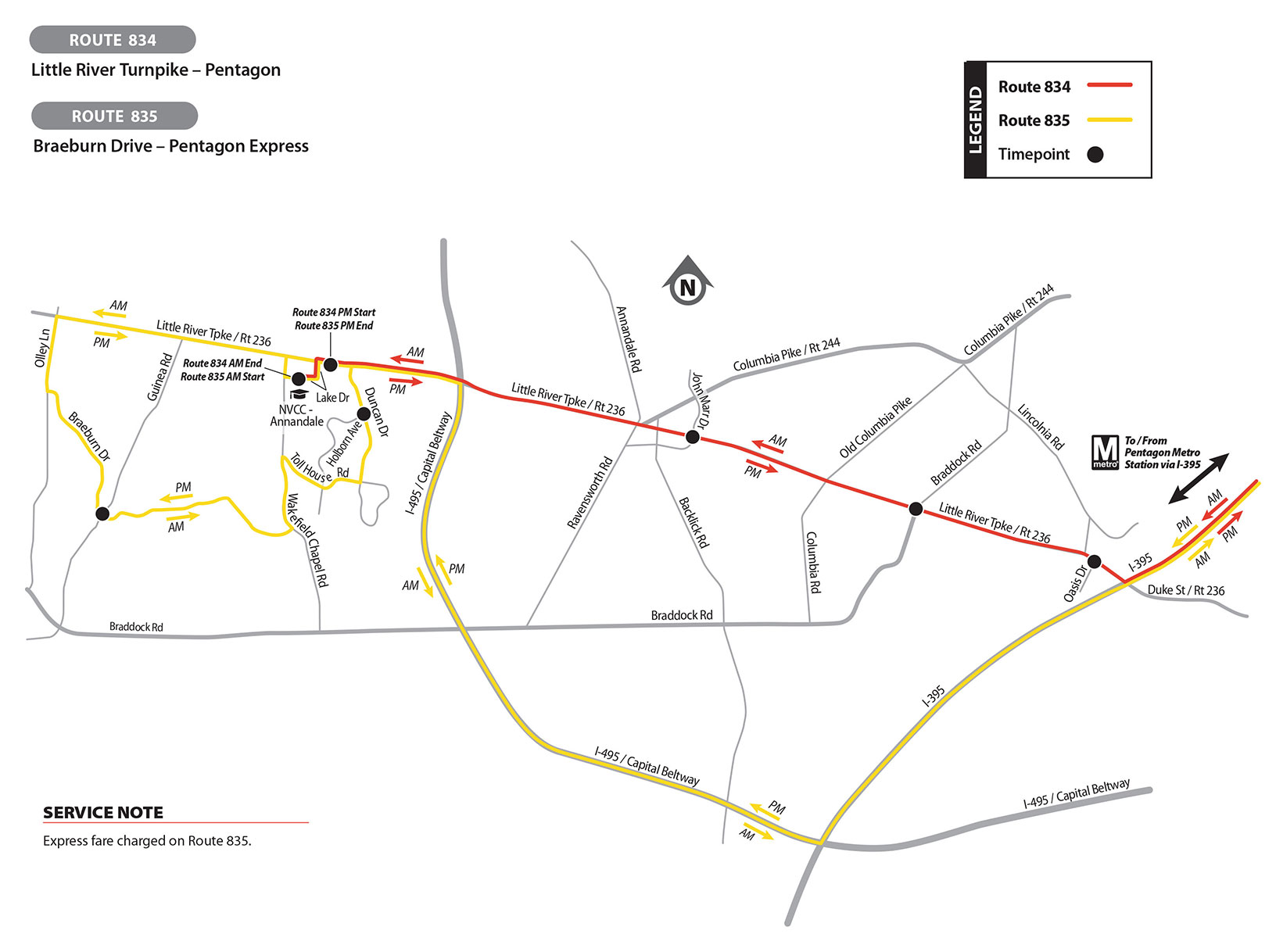Map of Route 835