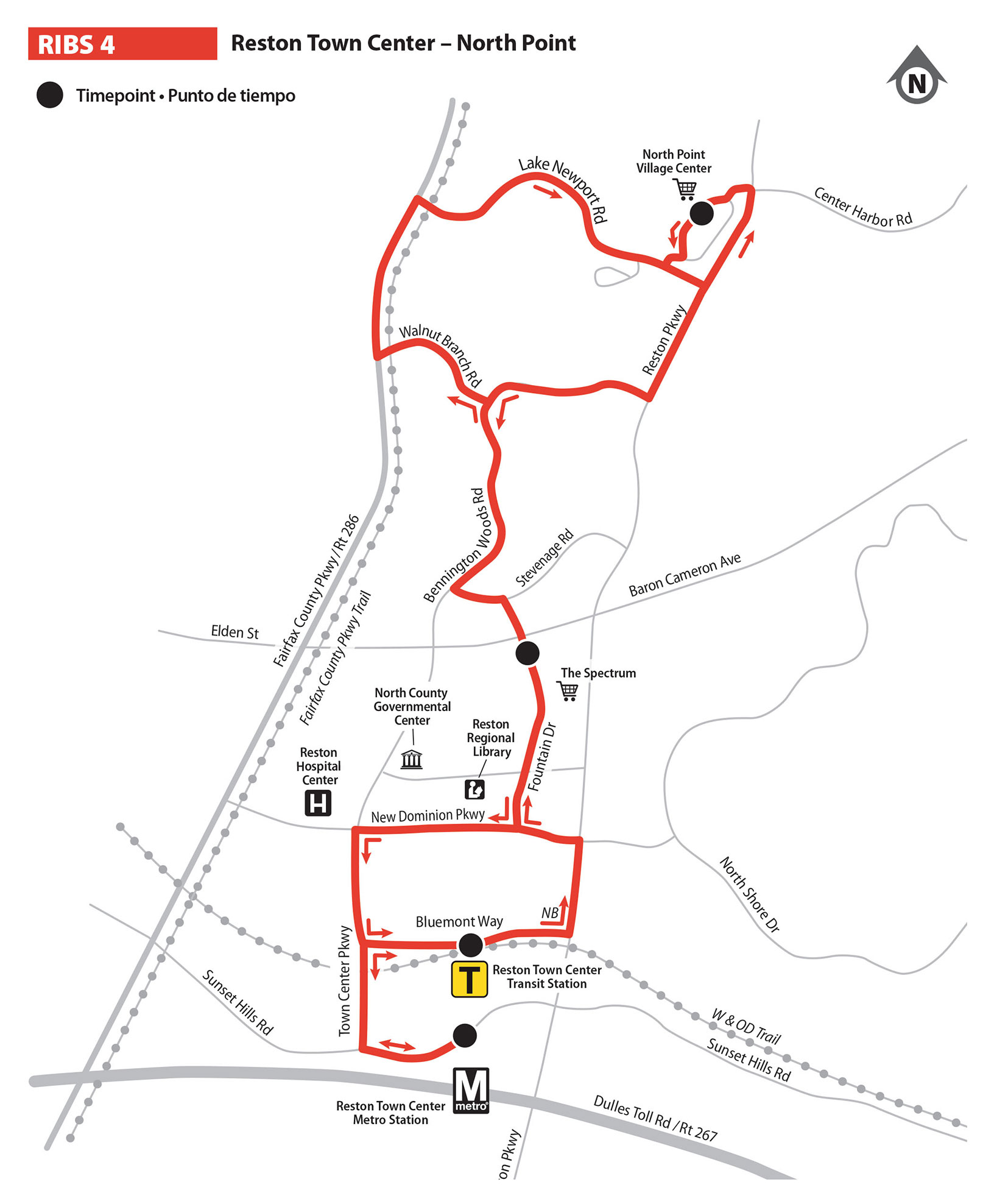 Route RIBS 4 bus route map