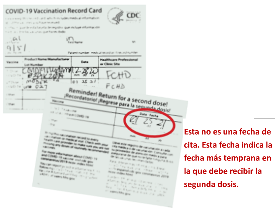 Vaccine card in Spanish