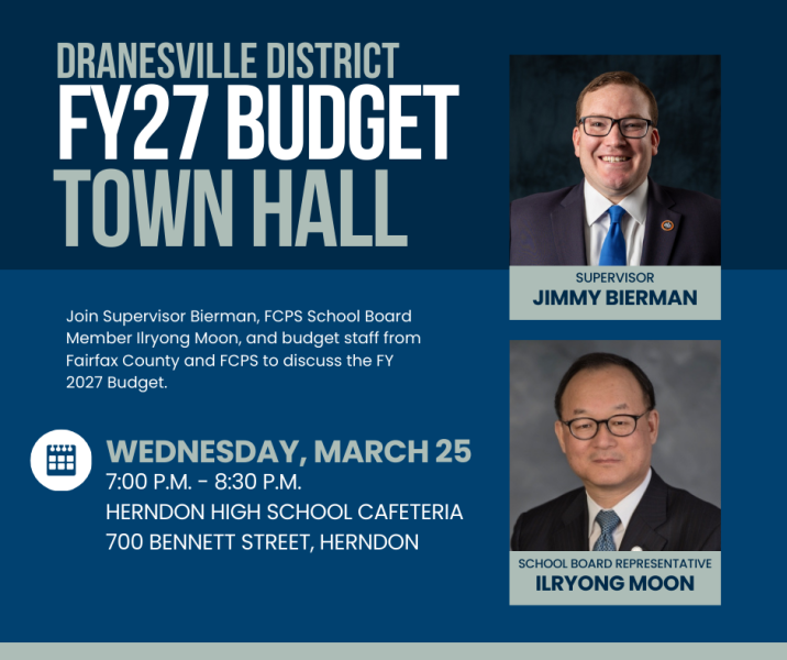 Dranesville District Budget Town Hall on March 25 in Herndon