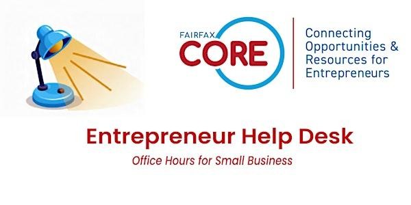 Fairfax Core Entrepreneur Help Desk Office Hours for Small Business