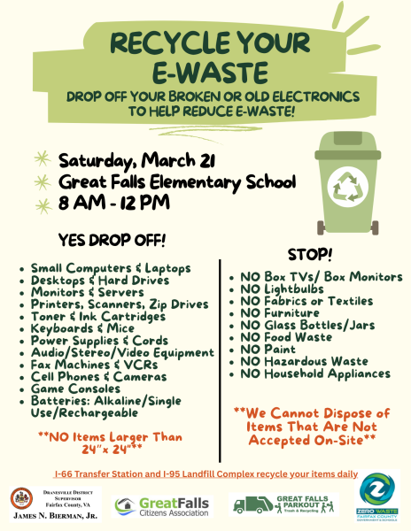 Flyer for Great Falls E-Waste Recycling Event