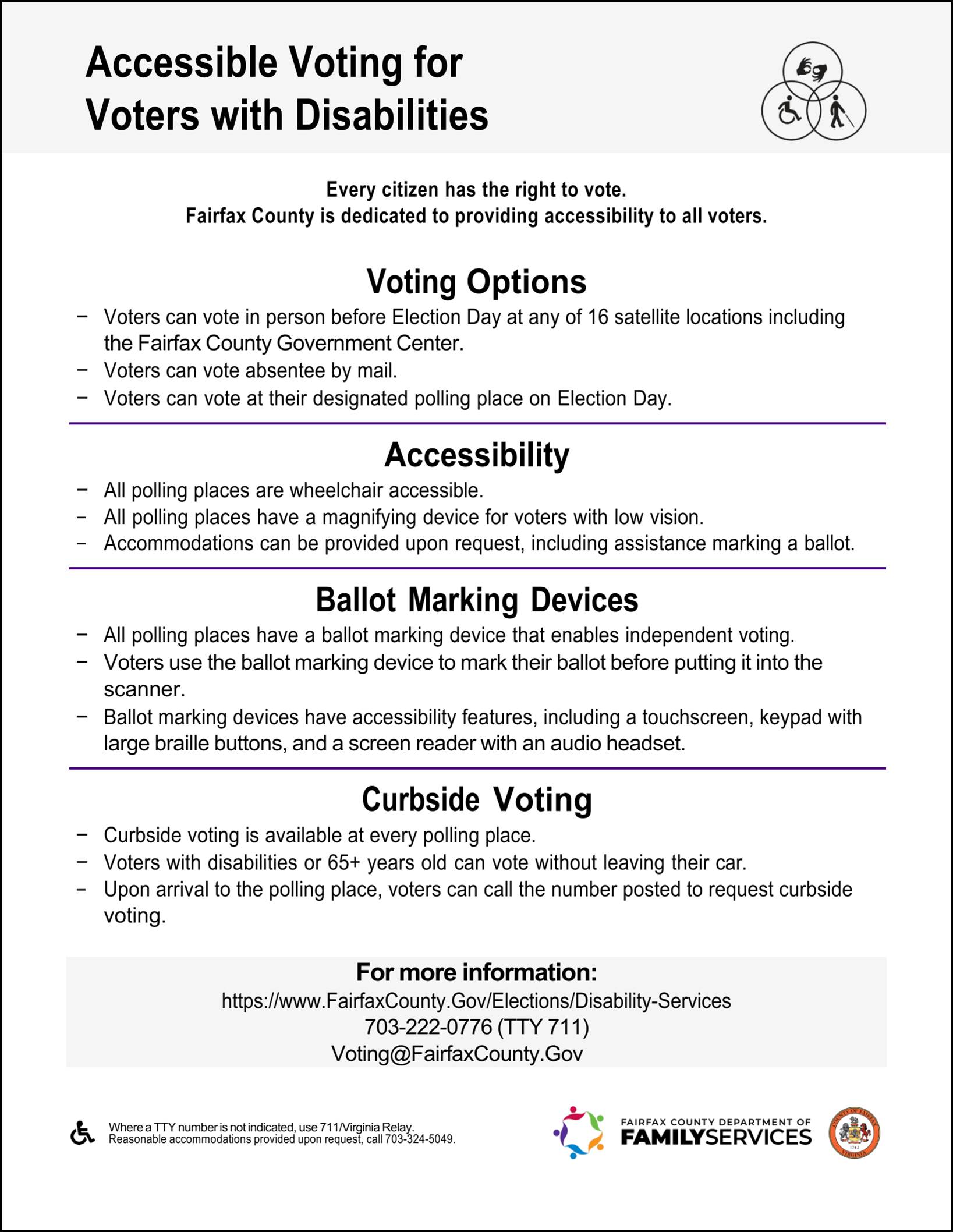 Image of Accessible Voting for Voters with Disabilities Flyer. Click image region to open PDF file.