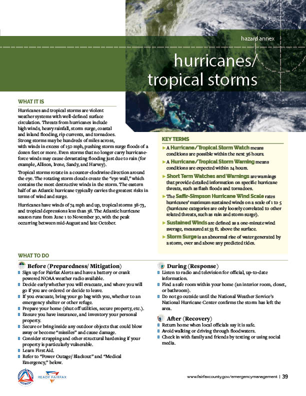 Hurricane/Tropical Storm Hazard Annex