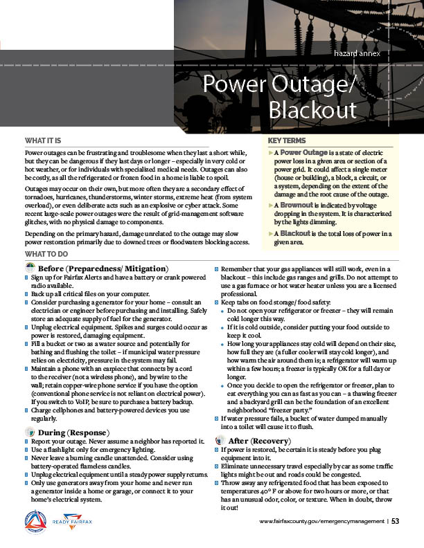Power Outage/Blackout PDF
