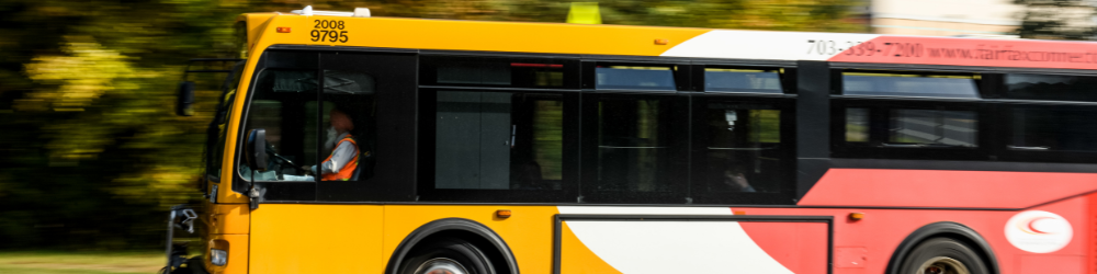 fairfax connector bus zooming through reston