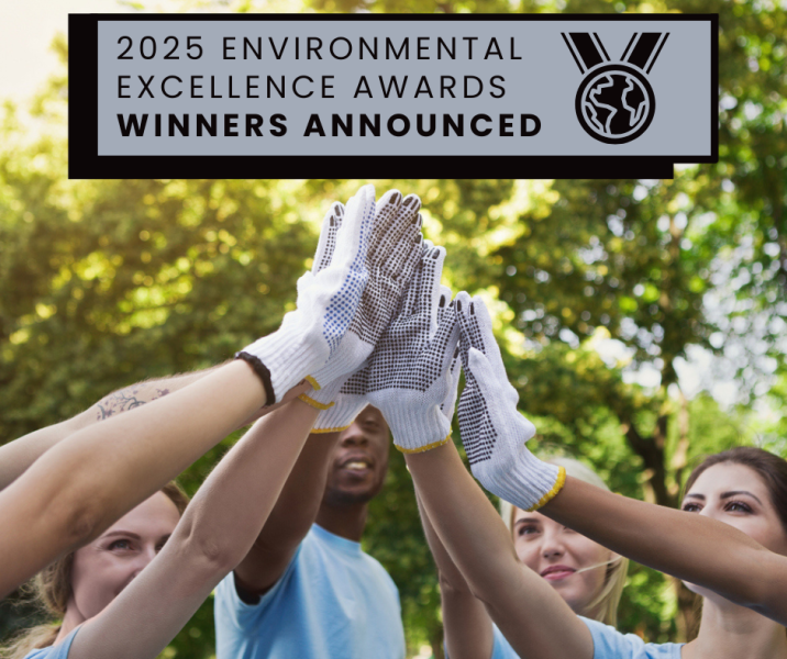 photo of group of people with their hands together and text that reads WINNERS ANNOUNCED