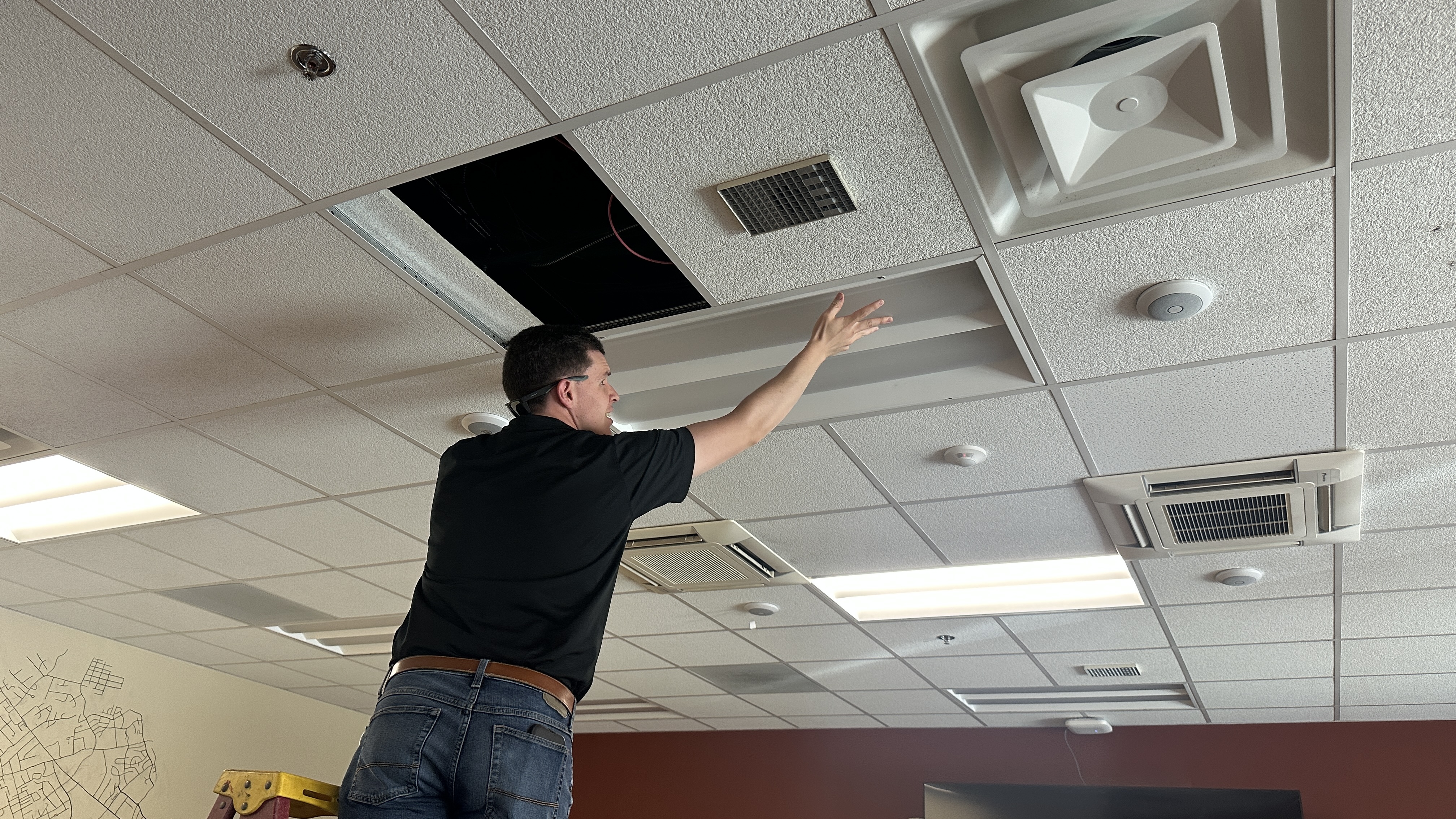 CMTA Representative inspecting lighting