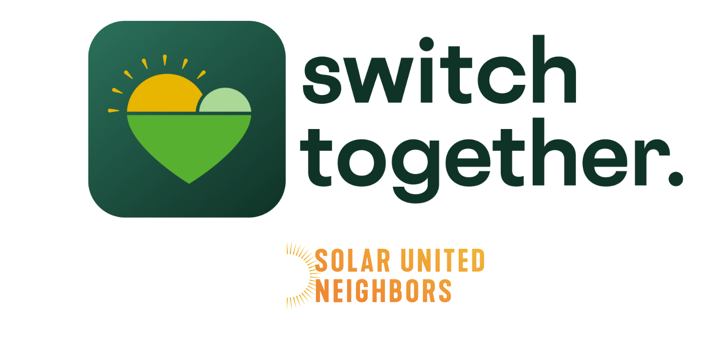 switch together logo and solar united neighbors logo