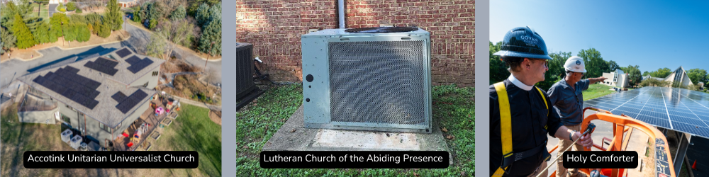 photos from projects at Accotink, Lutheran and Holy Comforter