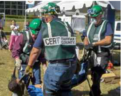 photo of volunteers working outside