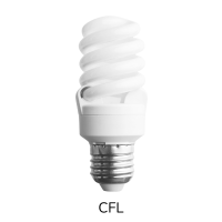 CFL Lightbulb on a white background