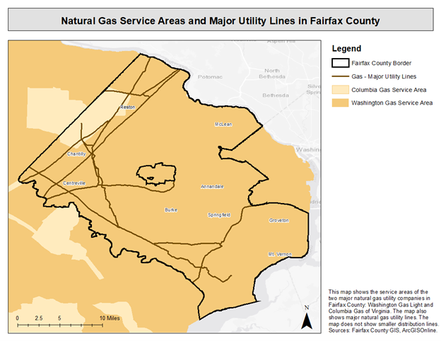 natural gas service areas and major utility lines in fairfax county