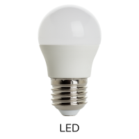 LED lightbulb on white background
