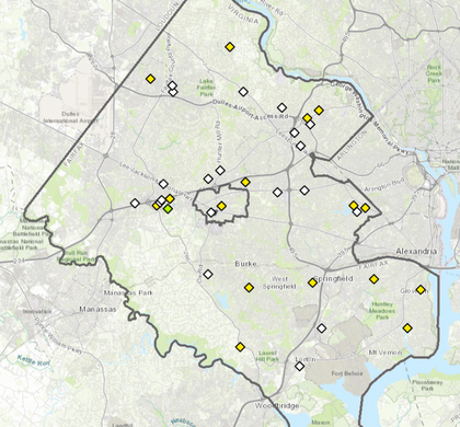 map of LEED buildings