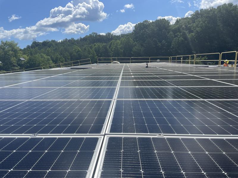 photo of solar panels at newington collections facility