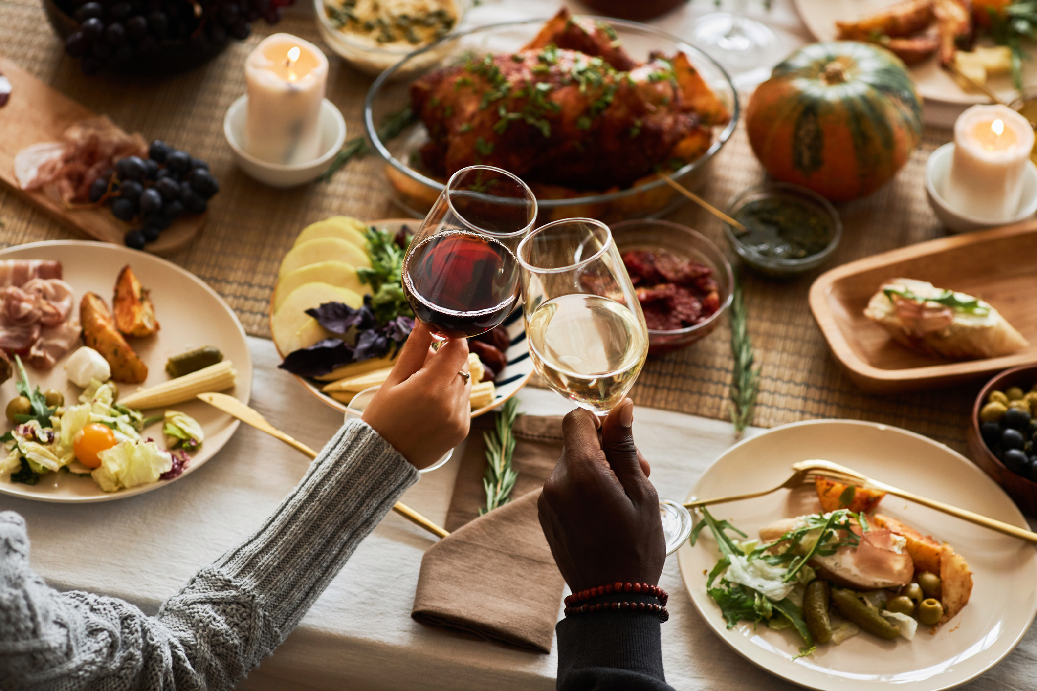 photo of a table during a holiday dinner