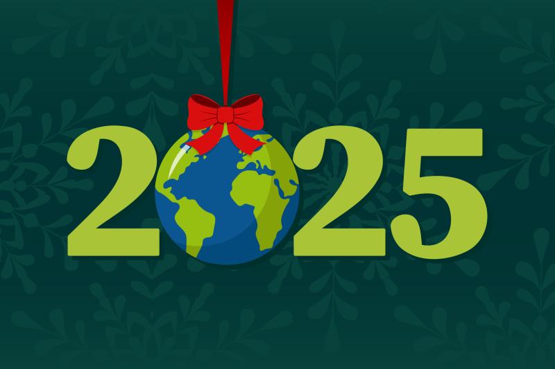 2025 graphic with earth as the 0