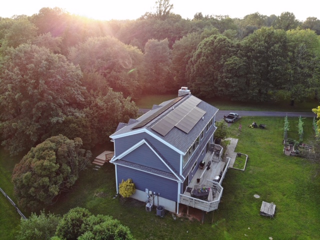 Wen Family home from above showing off solar panels