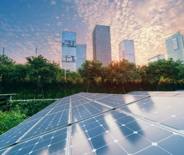 skyline with solar panels