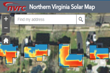 screenshot of NVRC's solar map for seeing how much sunshine falls on your roof