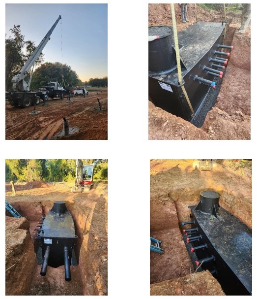photos showing construction of geo vault at Spring Hill 