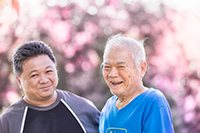 two men smiling