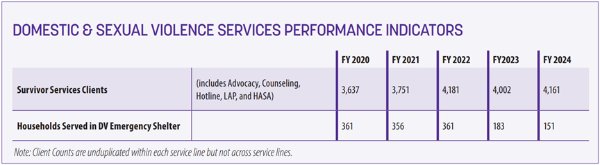 Domestic and Sexual Violence Services Performance Indicators