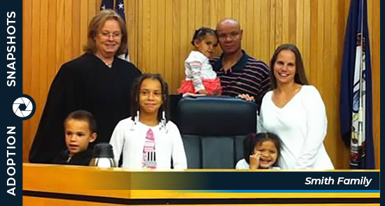 Adoption Snapshots Smith family feature photo graphic