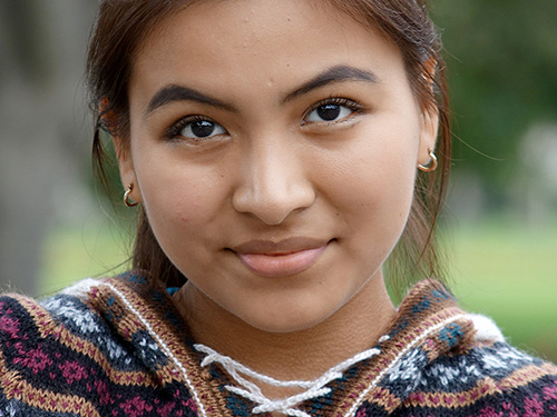 close up of teen girl face