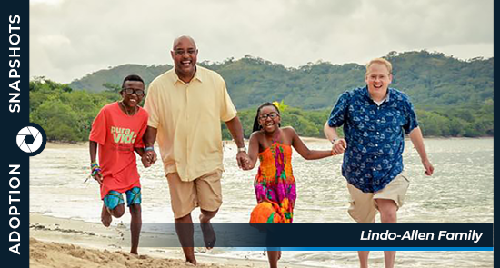 Adoption Snapshots - Lindo-Allen family feature photo graphic